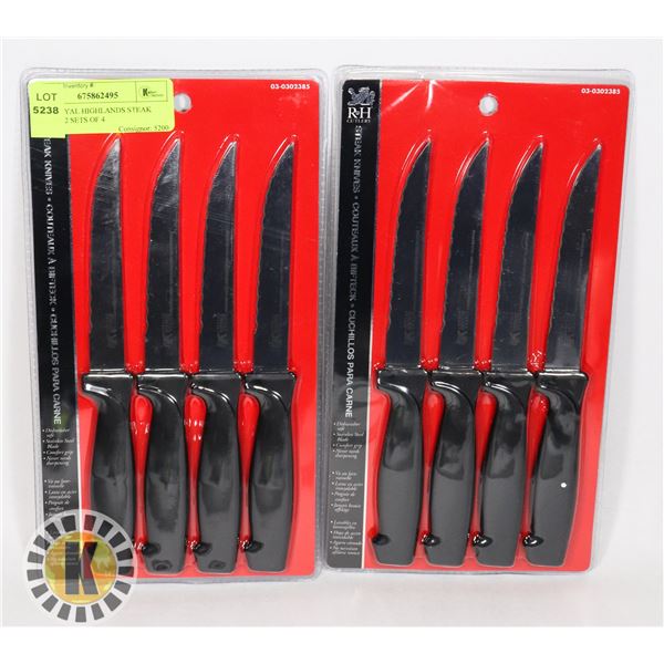 NEW ROYAL HIGHLANDS STEAK KNIVES 2 SETS OF 4