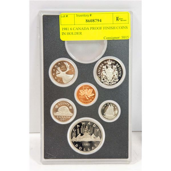 1981 6 CANADA PROOF FINISH COINS IN HOLDER
