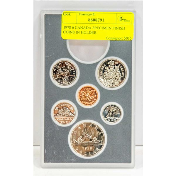 1978 6 CANADA SPECIMEN FINISH COINS IN HOLDER