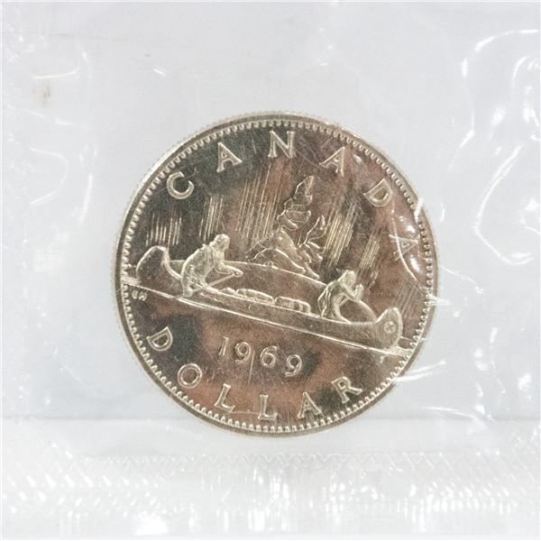 1969 CANADA NICKEL $1 DOLLAR COIN BU MINT SEALED