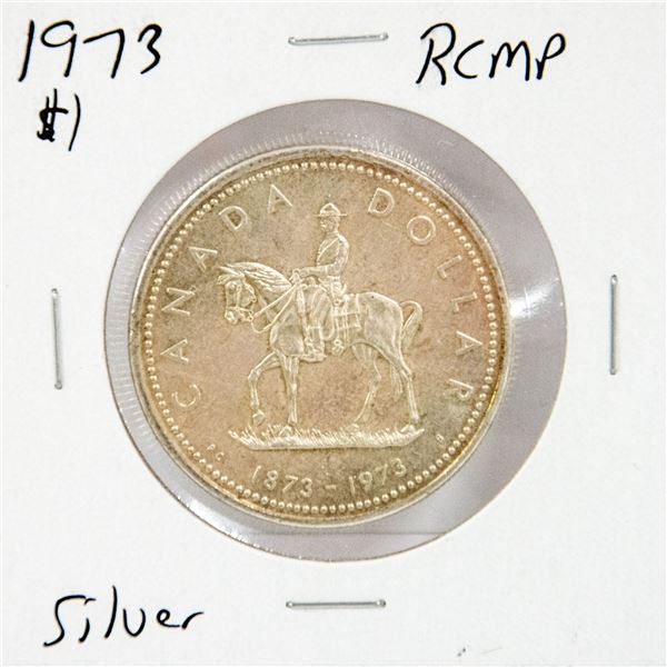 1973 SILVER CANADA RCMP $1 DOLLAR COIN