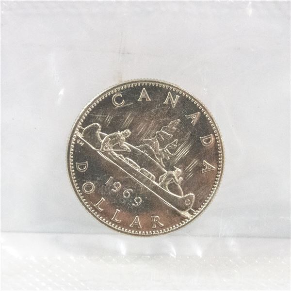 1969 CANADA NICKEL $1 DOLLAR COIN BU MINT SEALED