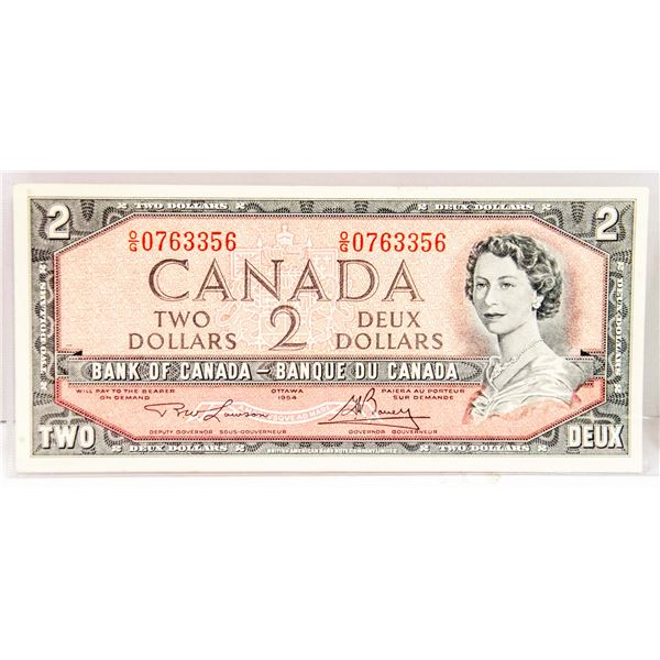 1954 BANK OF CANADA $2 DOLLAR UNCIRCULATED NOTE
