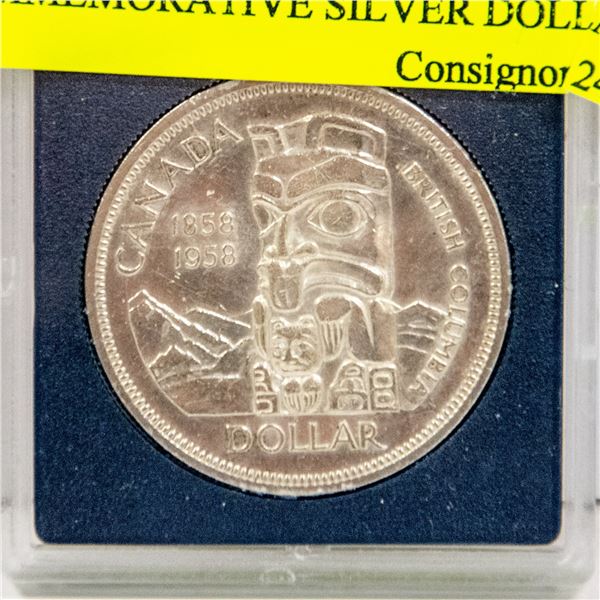BRITISH COLUMBIA COMMEMORATIVE SILVER DOLLAR