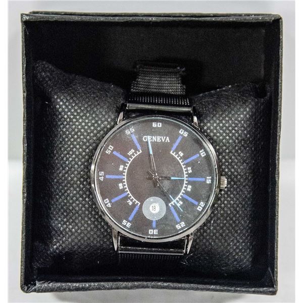 NEW MENS GENEVA WATCH QUARTZ MOVEMENT