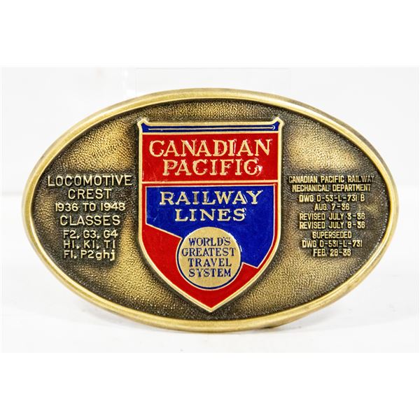 CANADIAN PACIFIC RAILWAY LINES BELT BUCKLE