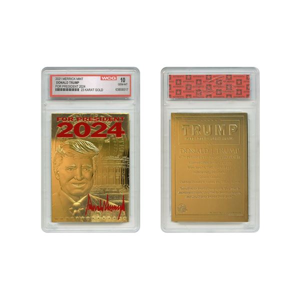 23KT GOLD 2024 TRUMP FOR PRESIDENT GRADED CARD