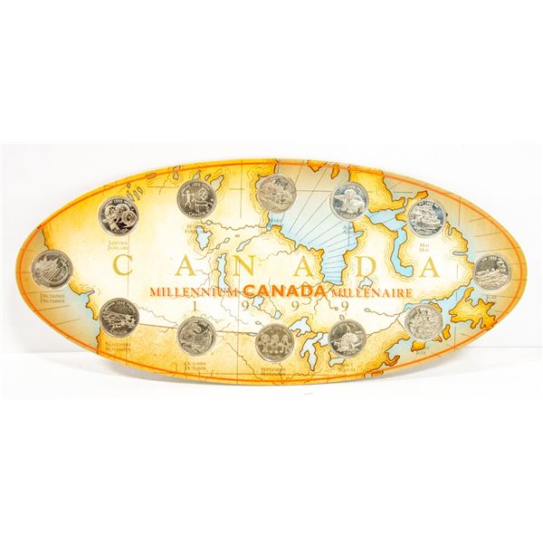 1999 CANADA 12 COIN MILLENNIUM SET IN CARD