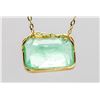 Image 3 : 14KT YELLOW GOLD GREEN EMERALD NECKLACE