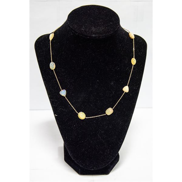 14KT YELLOW GOLD OPAL NECKLACE