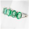 Image 2 : 10KT WHITE GOLD GREEN EMERALD RING