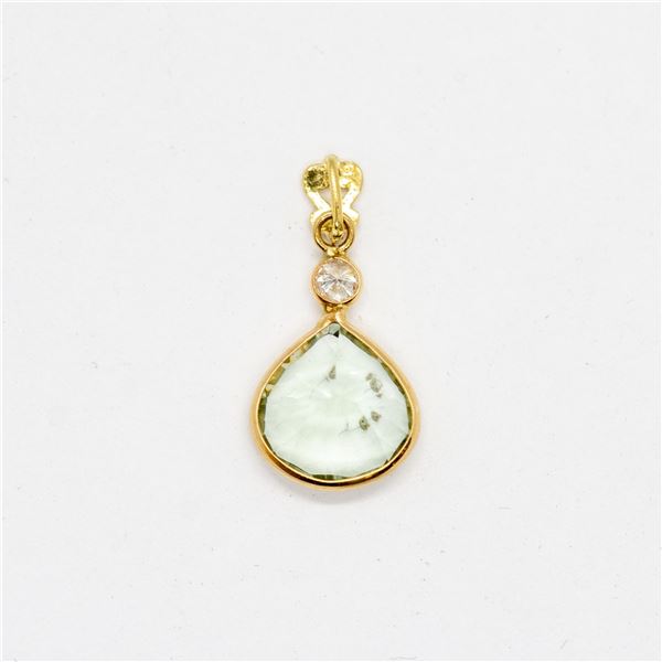 14KT YELLOW GOLD AMETHYST PENDANT