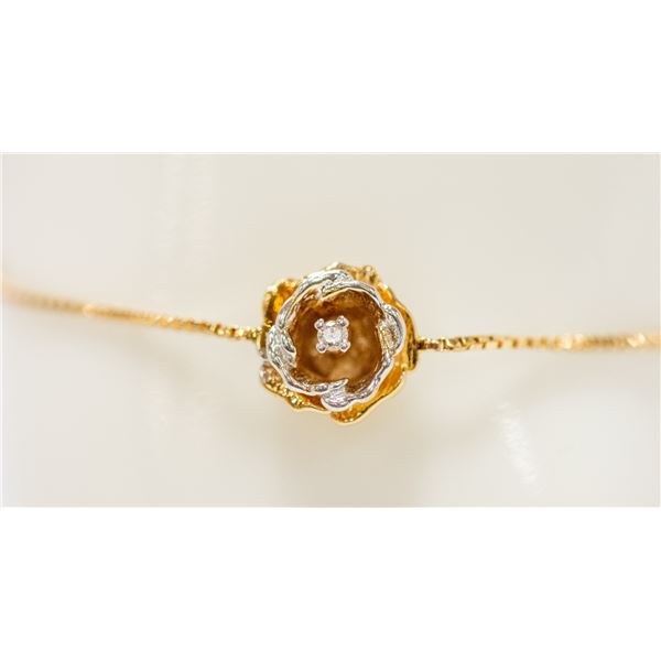 10KT YELLOW AND WHITE GOLD DIAMOND BRACELET