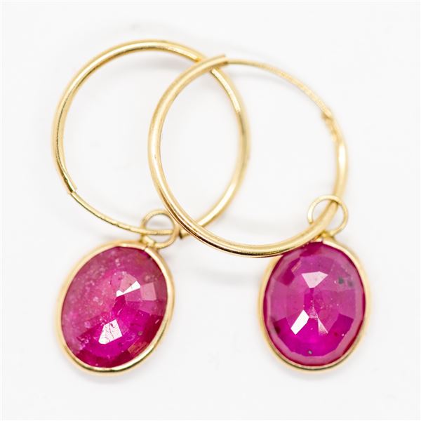 14KT YELLOW GOLD RUBY EARRINGS