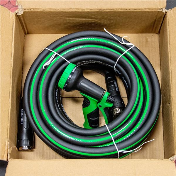 VERAGREEN 50' HYBRID GARDEN HOSE WITH SPRAY NOZZLE