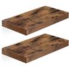 Image 1 : NEW VASAGLE SET OF 2 RUSTIC BROWN FLOATING SHELVES