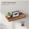Image 2 : NEW VASAGLE SET OF 2 RUSTIC BROWN FLOATING SHELVES