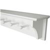 Image 1 : NEW -WHITE FLOATING 5 PEG WOOD COAT RACK AND SHELF