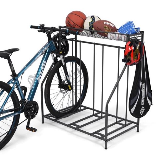 NEW IKKLE 3 BIKE FLOOR RACK WITH TOP STORAGE