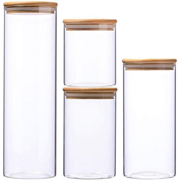 NEW LEAF HOUSE SET OF 4 GLASS STORAGE CONTAINERS