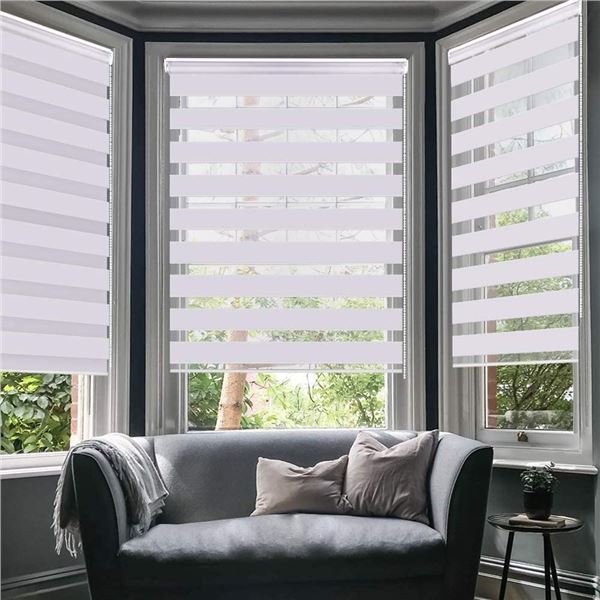 REPACKAGED LUCKUP ZEBRA STRIPE WHITE WINDOW BLIND