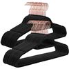 Image 1 : NEW SET OF 50 BLACK VELVET HANGERS WITH GOLD TRIM