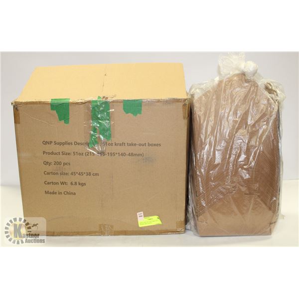 NEW CASE OF 51OZ TAKE OUT BOXES (200 COUNT)