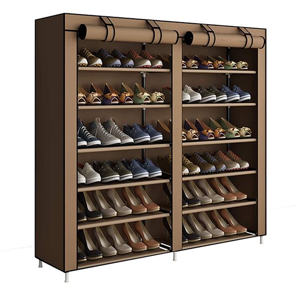 YAYI 6 TIER SHOE RACK STORAGE WITH BROWN COVER