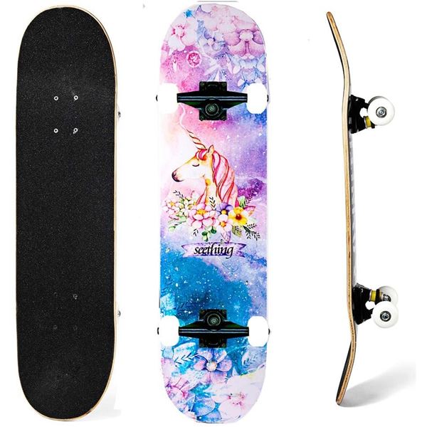 NEW IN WRAP 7 LAYER SKATEBOARD UNICORN DESIGN
