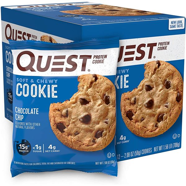 CASE OF QUEST CHOCOLATE CHIP PROTEIN COOKIES