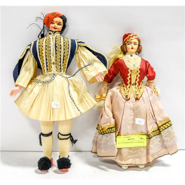 PAIR OF TURKISH DOLLS 13 INCHES TALL