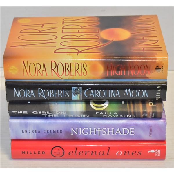 4 HARDCOVER AND 1 SOFT COVER NOVEL