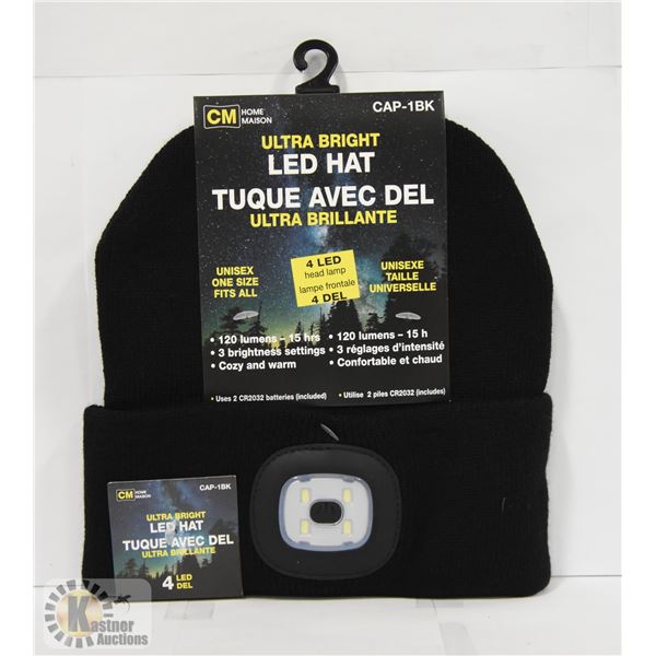 NEW BLACK 4 LED TOQUE