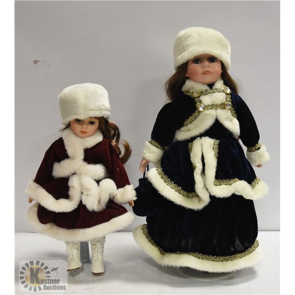2 PORCELAIN DOLLS