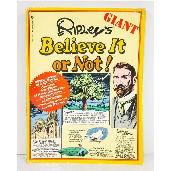 VINTAGE 1976 GIANT "RIPLEY'S BELIEVE