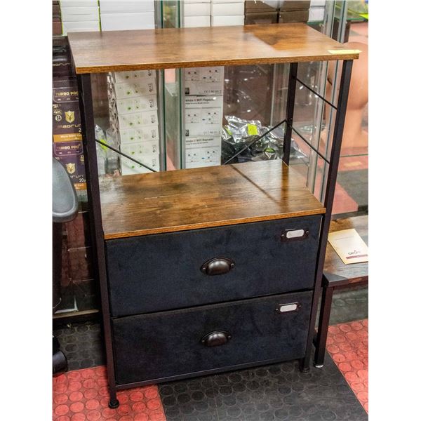 SIDE TABLE STORAGE SHELF WITH 2 DRAWERS