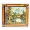 Image 1 : ANTIQUE ORIGINAL OIL P.COLLINS FRAMED 26" X 30"