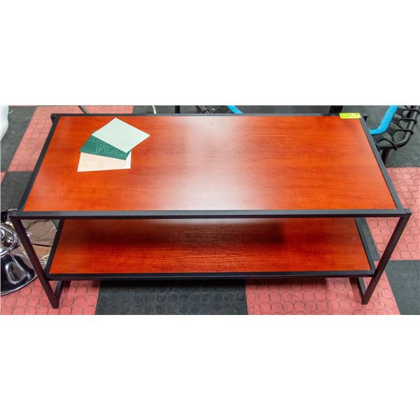 NEWLY ASSEMBLE TWO TIER BROWN COFFEE TABLE