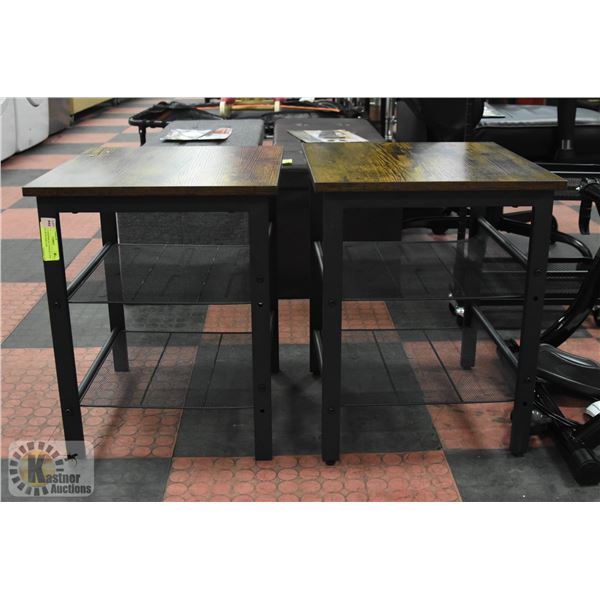 NEWLY ASSEMBLED VASAGLE END TABLES WITH SHELVES