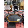 Image 1 : 50" MINI FITNESS TRAMPOLINE WITH ORANGE TRIM
