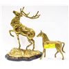 Image 1 : BRASS ELK APPROX 14" TALL + BRASS HORSE