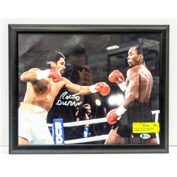 COA AUTOGRAPHED ROBERTO DURAN PHOTO 12" X 16"