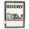 Image 1 : CLASSIC ROCKY MOVIE POSTER IN FRAME 18" X 24"