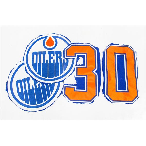 2 X OILER JERSEY CRESTS AND #30 NUMBERS