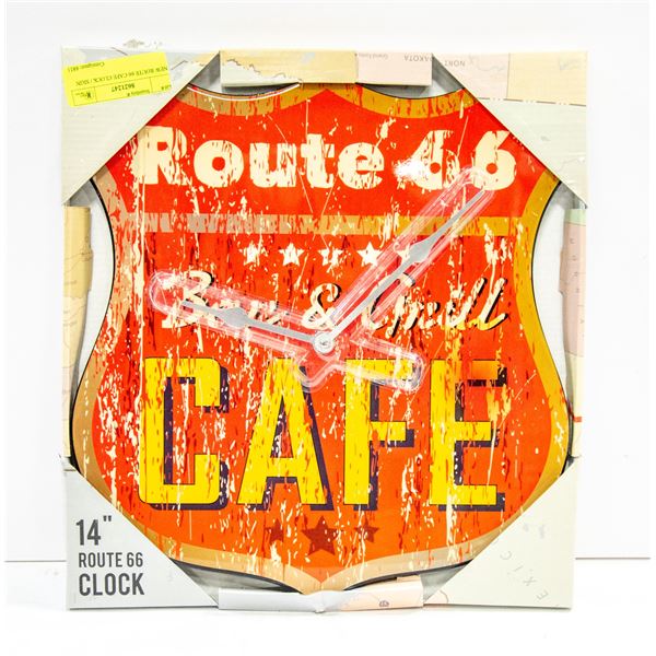 NEW ROUTE 66 CAFE CLOCK / SIGN