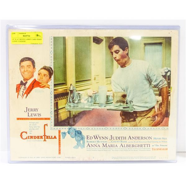 10" X 14" MOVIE LOBBY CARD JERRY LEWIS "CINDER