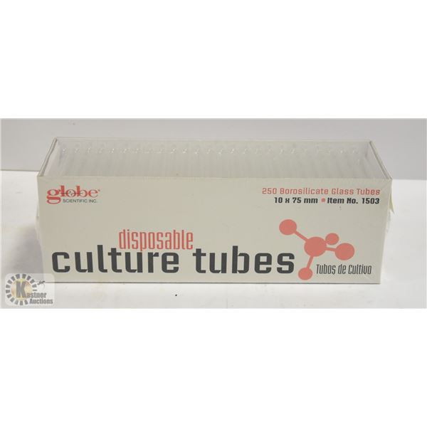 NEW - 250 BOROSILICATE GLASS CULTURE TUBES