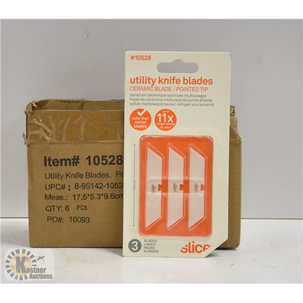 BOX OF 15 CERAMIC UTILITY KNIFE BLADES