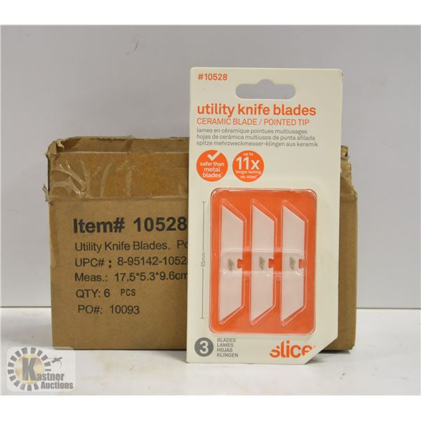 BOX OF 15 CERAMIC UTILITY KNIFE BLADES