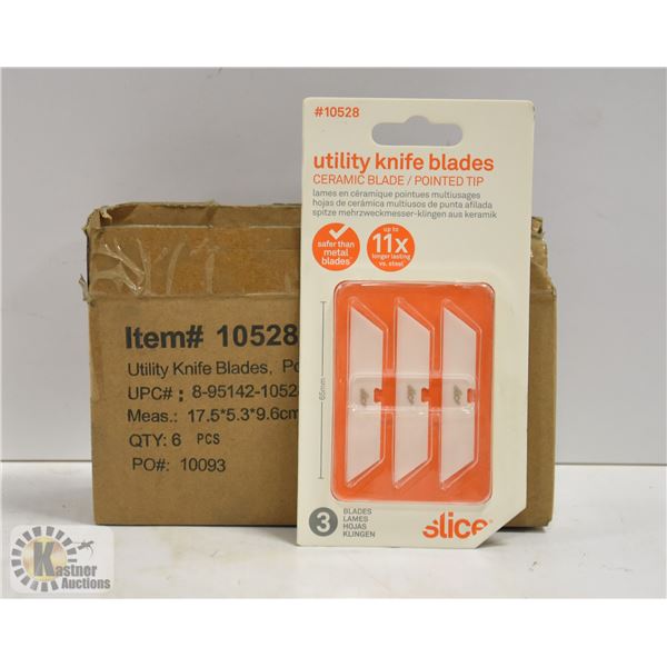 BOX OF 15 CERAMIC UTILITY KNIFE BLADES